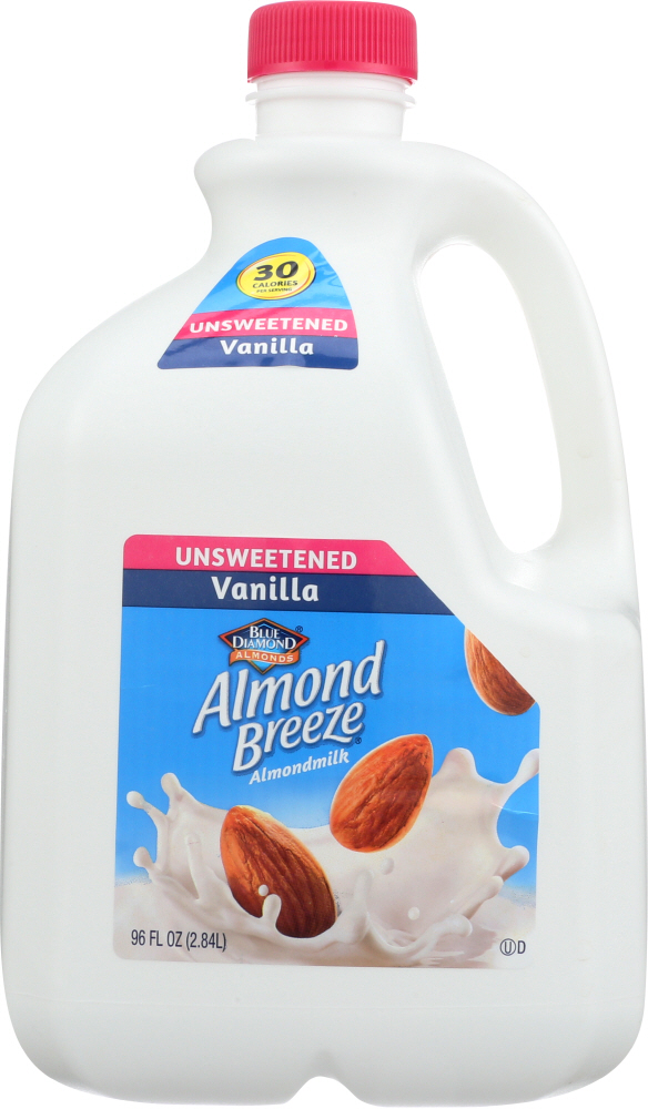 Blue Diamond, Almond Breeze, Almondmilk, Refrigerated, Unsweetened Vanilla, Unsweetened Vanilla - 041570110089