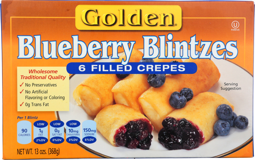 Golden, Filled Crepes, Blueberry Blintzes - 041641101039