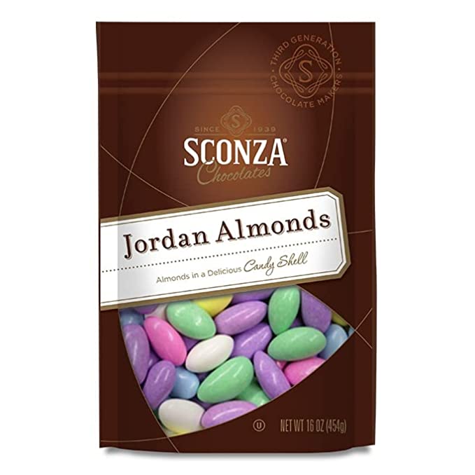  Sconza Assorted Jordan Almonds | Candy Coated California Almonds | Made in the USA |Pack of 1 (16 Ounce)  - 041668065017