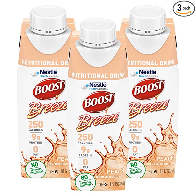  Boost Breeze Orange and Wild berry (Peach, 8 OZ, Pack of 3)  - 041679000052