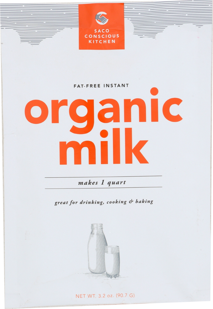 SACO: Organic Skim Milk Instant, 3.2 oz - 0041756007011