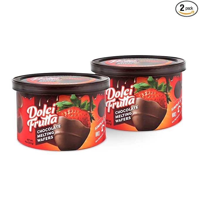  Dolci Frutta Hard Chocolate Shell, Simply Microwave, Dip, and Done, Nut-Free, Gluten-Free, 8oz, Pack of 2  - 041756090068