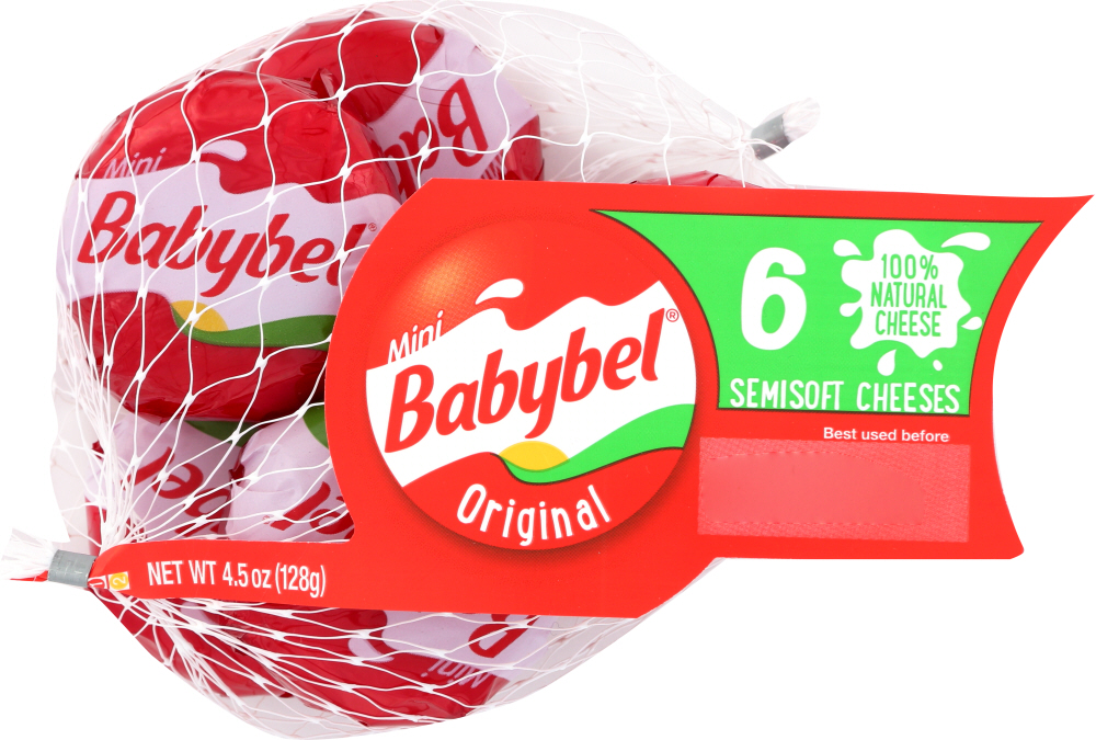 MINI BABYBEL: The Laughing Cow Mini Original Babybel Semi-Soft Cheese, 4.5 oz - 0041757001094