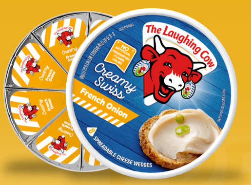 LAUGHING COW: Creamy Swiss French Onion 8 Wedges, 6 oz - 0041757014209