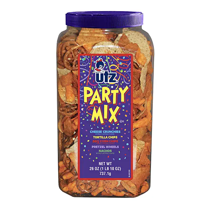 Party Mix Crunchy Curls, Tortilla Chips, Bbq Corn Chips, Pretzel Wheels, Nachos - 041780013286