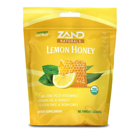 Zand Immunity Organic Lemon Honey HerbaLozenge | Immune Support Throat Drops w/ Vitamin C & Zinc - 041954764716