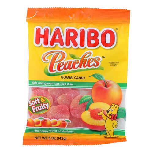 Haribo Peaches - Natural - Case Of 12 - 5 Oz. - 042238380868