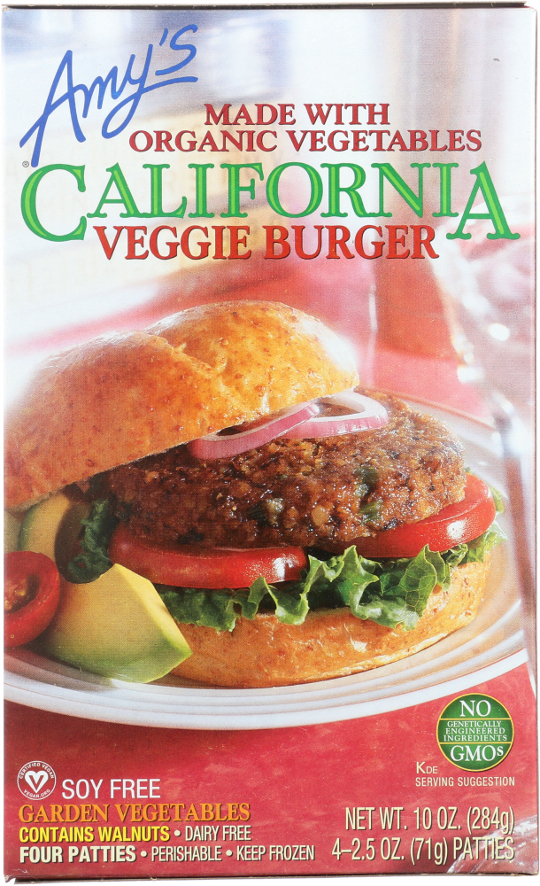 AMY’S KITCHEN: California Veggie Burger, 10 oz - 0042272000104
