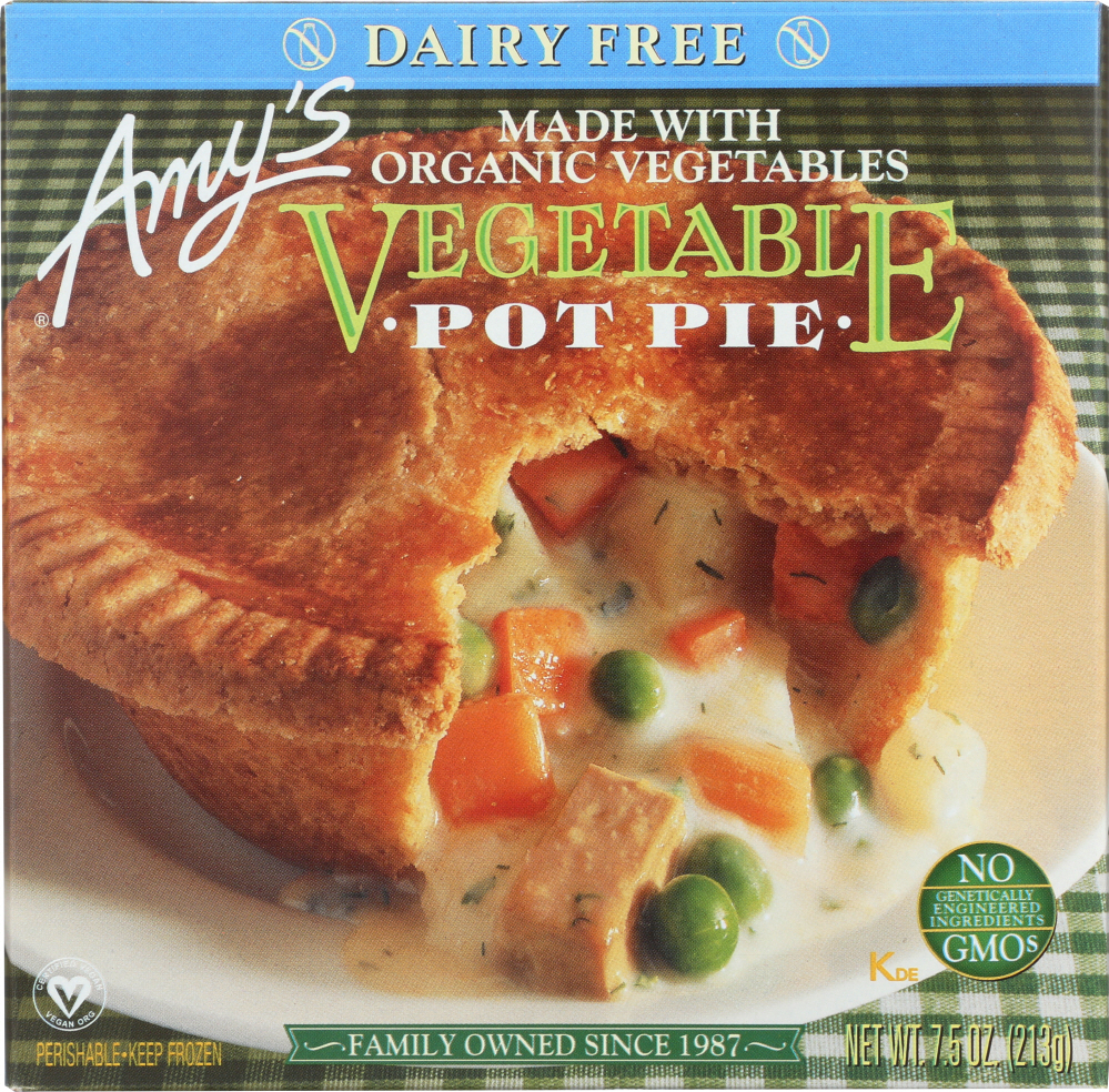 AMY’S: Vegetable Pot Pie Dairy Free Organic, 7.5 oz - 0042272000265
