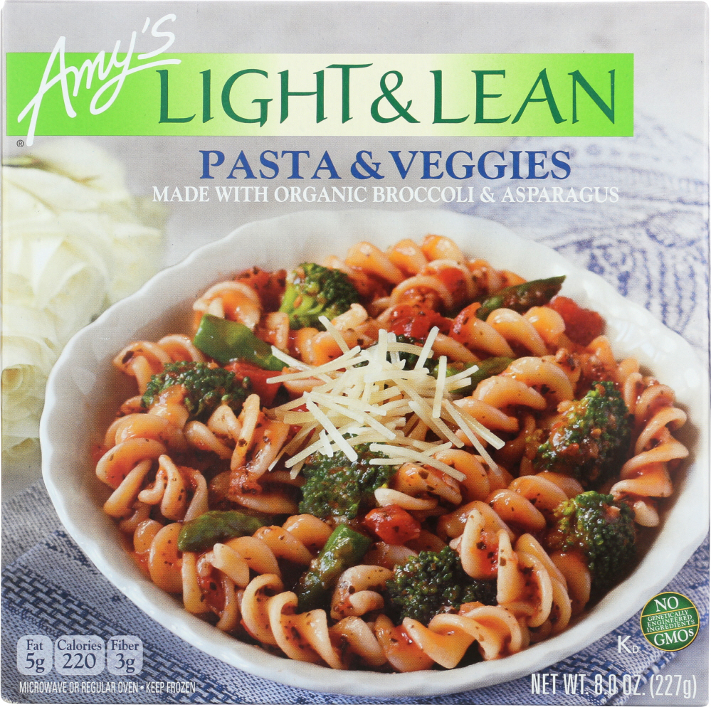 AMY’S: Light & Lean Pasta & Veggies, 8 oz - 0042272000654