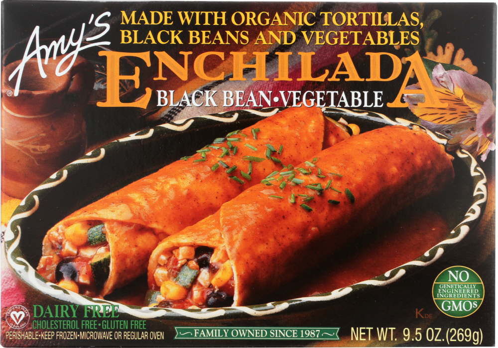 AMY’S: Black Bean Vegetable Enchilada, 9.5 oz - 0042272000814