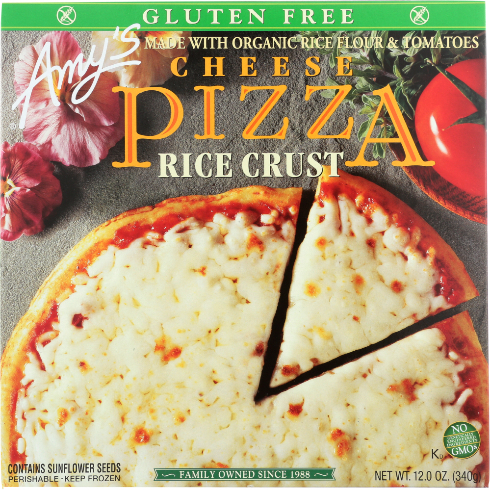AMY’S: Gluten Free Pizza Rice Crust Cheese, 12 oz - 0042272001002