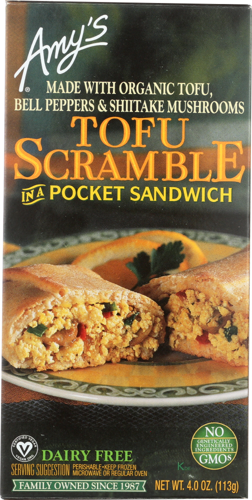 AMY’S: Tofu Scramble in a Pocket Sandwich, 4 oz - 0042272001163