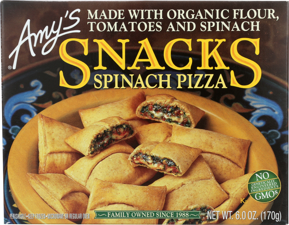 AMYS: Spinach Pizza Snacks, 6 oz - 0042272001248