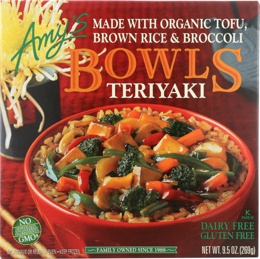 AMY’S: Gluten Free Teriyaki Bowl, 9.5 Oz - 0042272001606
