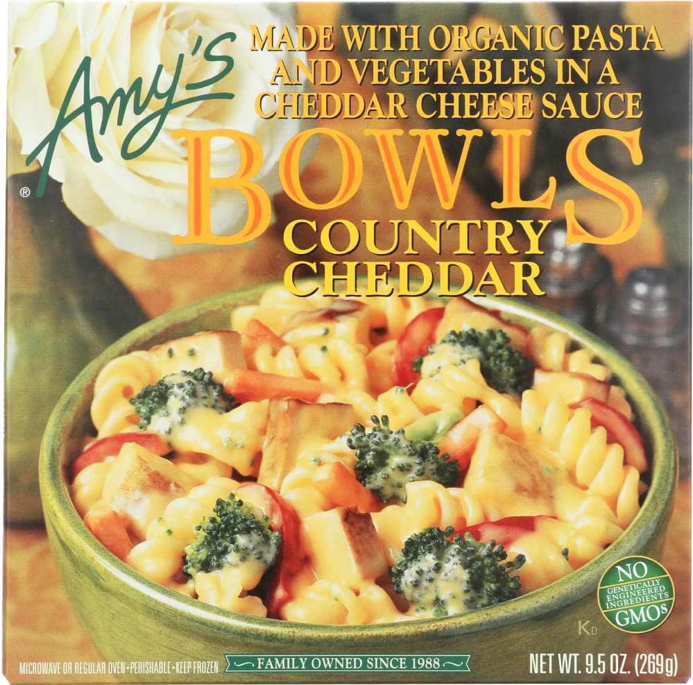 AMY’S: Country Cheddar Bowl, 9.5 Oz - 0042272001620