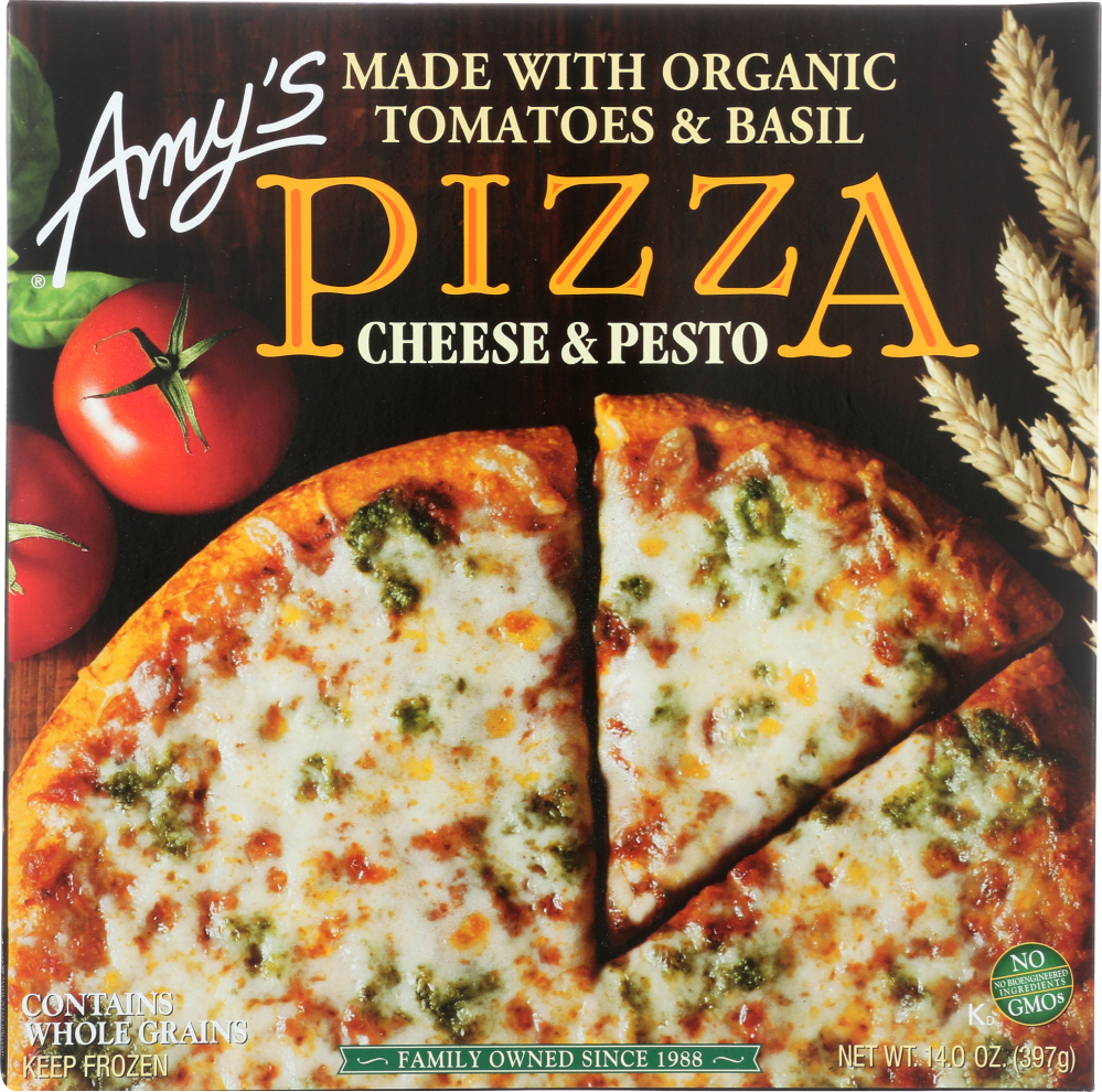 AMYS: Cheese and Pesto Pizza, 14 oz - 0042272001903