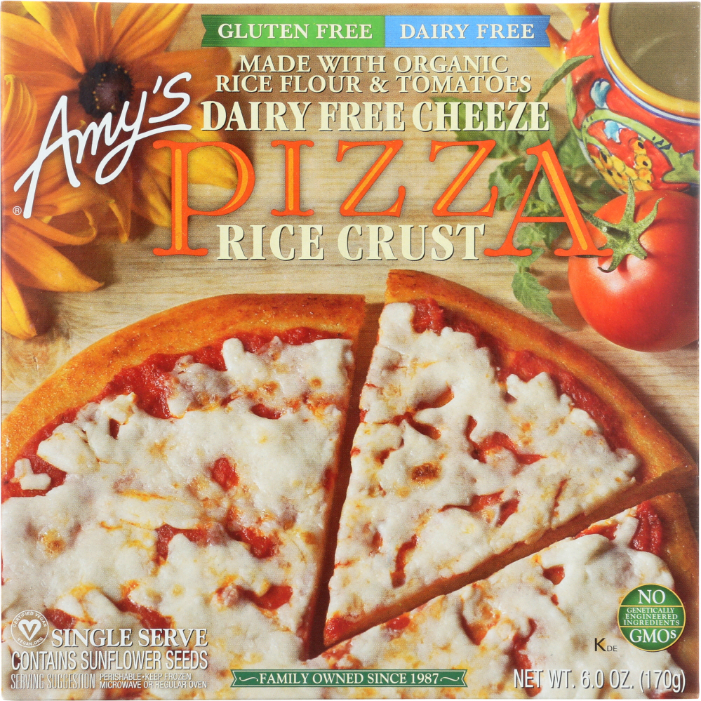 AMY’S: Single Serve Non-Dairy Rice Crust Cheeze Pizza, 6 oz - 0042272002665