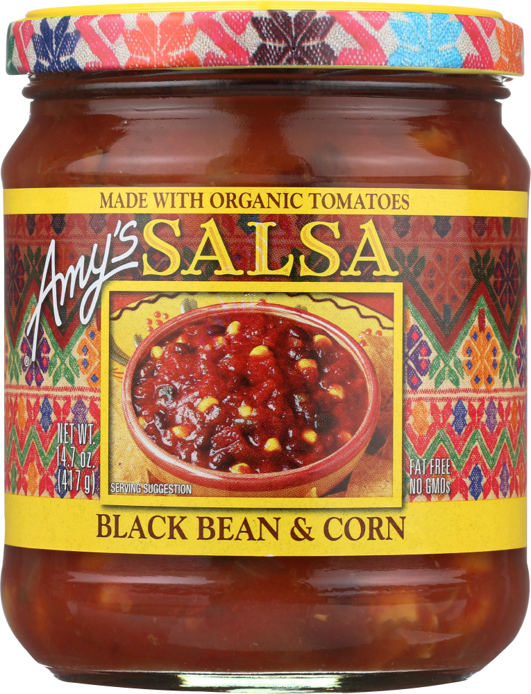 Amy's - Black Bean & Corn Salsa - Made With Organic Ingredients - Case Of 6 - 14.7 Oz - 042272004027