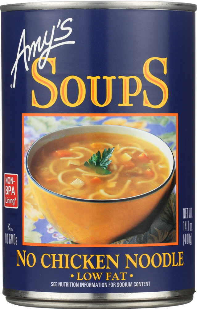  Amy's Soup, Vegan, No Chicken Noodle Soup, Made with Organic Vegetables, 14.1 Ounce (Pack of 12)  - 042272005031