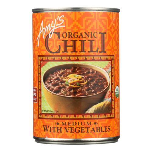 AMY’S: Organic Chili Medium with Vegetables, 14.7 oz - 0042272005116