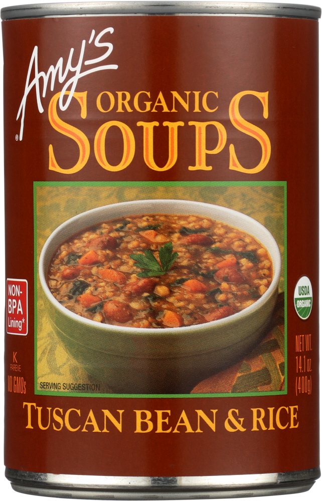 AMY’S: Organic Soup Tuscan Bean and Rice, 14.1 oz - 0042272005192