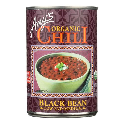  Amy's Organic Chili, Low Fat Medium Black Bean, 14.7 Ounce (Pack of 6)  - 042272005307