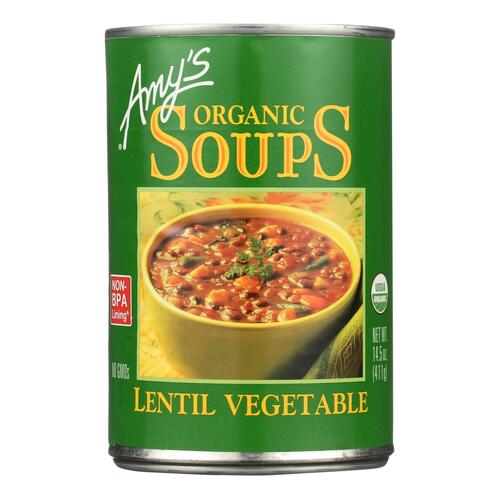 Amy's - Organic Lentil Vegetable Soup - Case Of 12 - 14.5 Oz - 042272005352