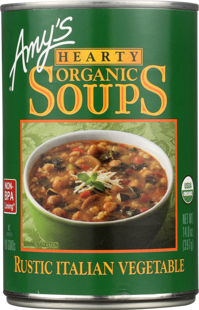 Amy's - Organic Soup - Vegetarian Hearty Italian - Case Of 12 - 14 Oz - 042272005383