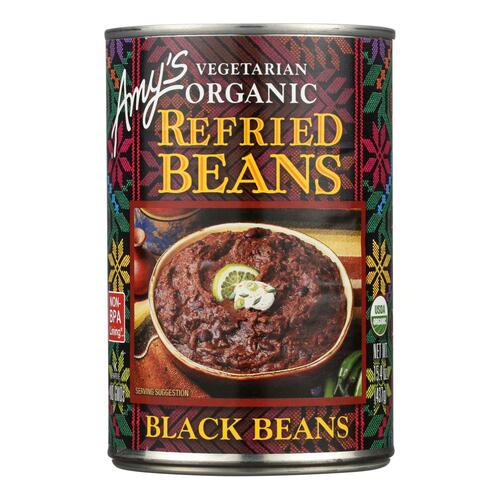 AMYS: Bean Refried Black Gluten Free, 15.4 oz - 0042272005512