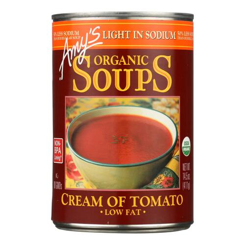 Amy's - Organic Low Sodium Cream Of Tomato Soup - Case Of 12 - 14.5 Oz - 042272005819