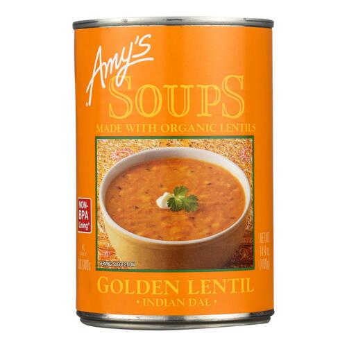 AMY’S: Golden Lentil Soup Indian Dal, 14.4 oz - 0042272005932