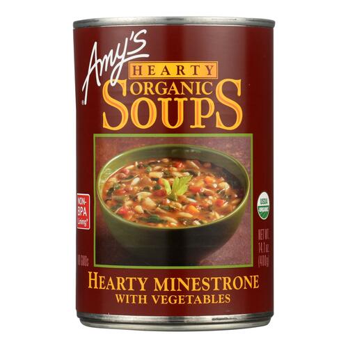 Amy's - Organic Hearty Vegetable Minestrone Soup - Case Of 12 - 14.1 Oz - 042272006274