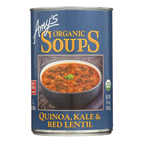 AMY’S: Organic Quinoa, Kale, and Red Lentil Soup, 14.4 oz - 0042272006694