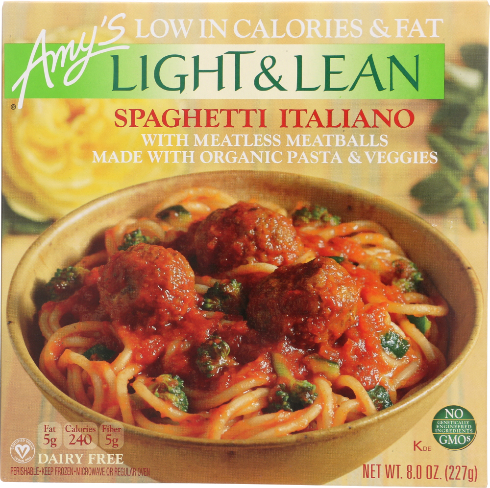 AMY’S: Light & Lean Spaghetti Italiano, 8 oz - 0042272008063