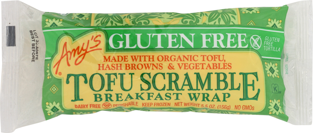 AMY’S: Gluten Free Tofu Scramble Breakfast Wrap, 5.5 oz - 0042272008070