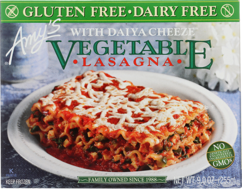 AMY’S: Gluten Free Vegetable Lasagna with Daiya Cheeze, 9 oz - 0042272008148
