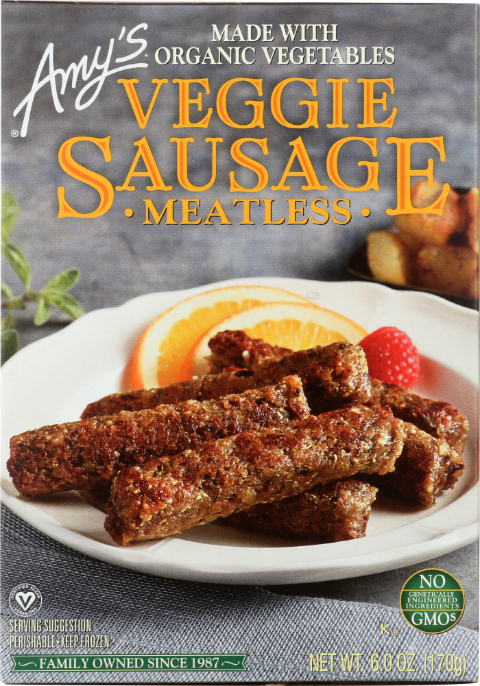 AMYS: Veggie Sausage Meatless, 6 oz - 0042272009268