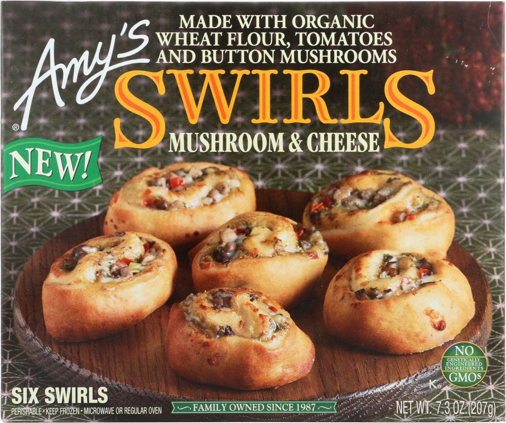 Amy'S, Mushroom & Cheese Swirls - 042272010967