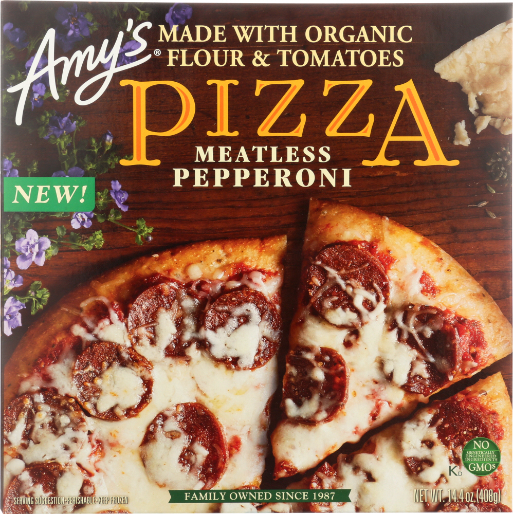AMYS: Meatless Pepperoni Pizza, 14.40 oz - 0042272011698