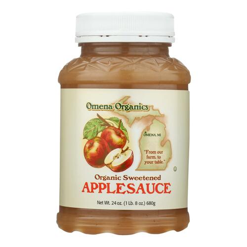 Omena Organics Apple Sauce - Organic - Sweetned - Case Of 12 - 24 Oz - 042396302559