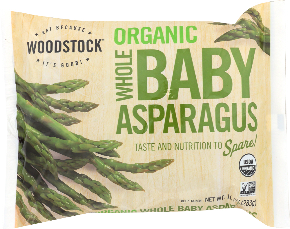 WOODSTOCK: Organic Frozen Whole Baby Asparagus, 10 oz - 0042563007492