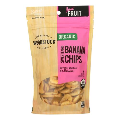 Organic sweetened banana chips, sweetened - 0042563008031
