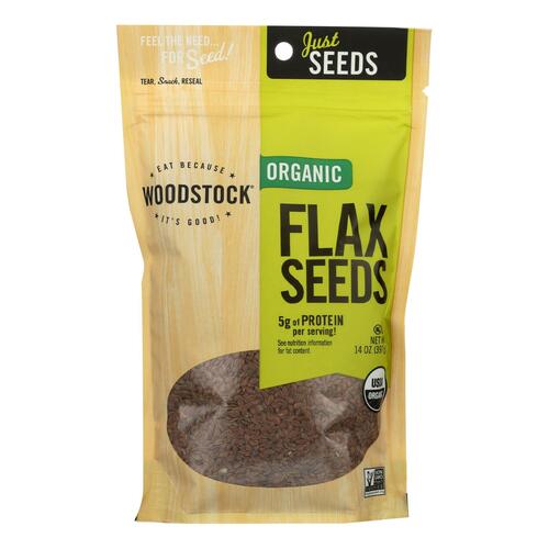 Woodstock Organic Flax Seeds - Case Of 8 - 14 Oz - 042563008291