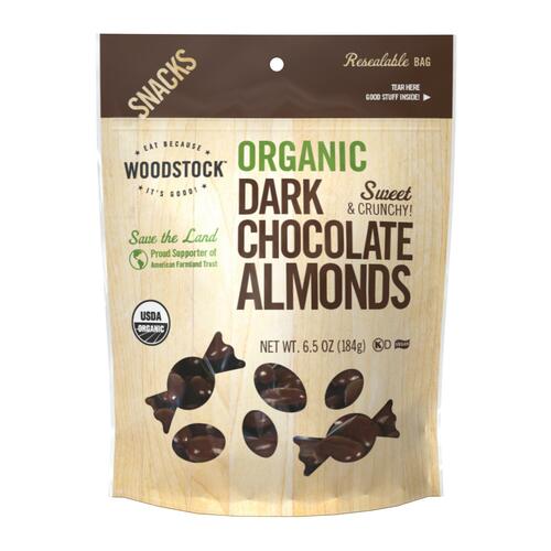Woodstock Organic Dark Chocolate Almonds - 1 Each 1 - 6.5 Oz - 042563009069