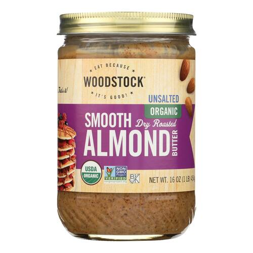 Unsalted organic smooth dry roasted almond butter, unsalted - 0042563009175