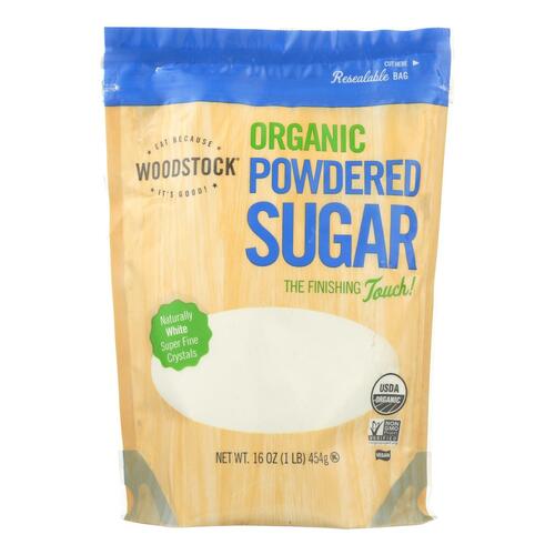 Woodstock Organic Powdered Sugar - Case Of 12 - 16 Oz - 0042563009762