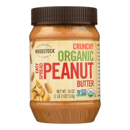 Woodstock Organic Crunchy Easy Spread Peanut Butter - 1 Each 1 - 18 Oz - 042563012793