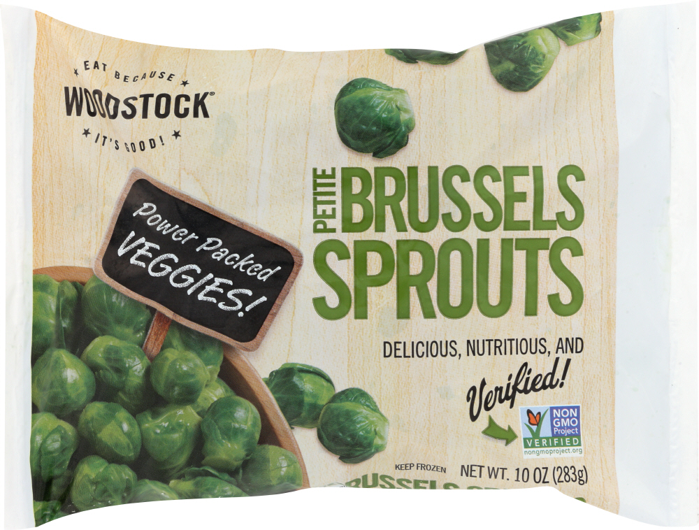 WOODSTOCK: Frozen Petite Brussels Sprouts, 10 oz - 0042563015954