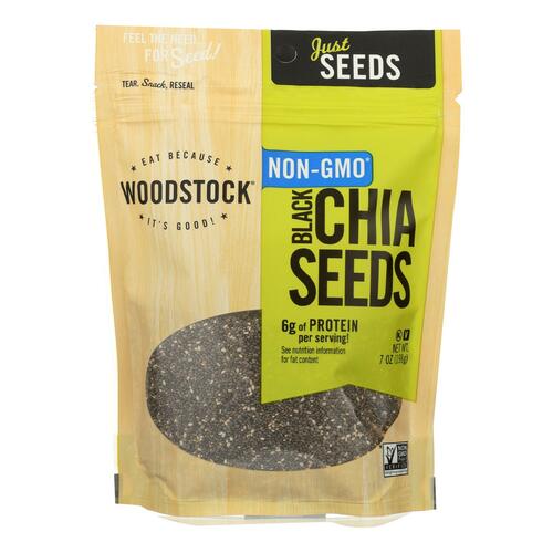 Woodstock Non-gmo Black Chia Seeds - Case Of 6 - 7 Oz - 042563016159